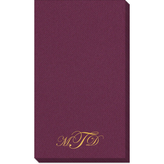 Elegant Script Monogram Linen Like Guest Towels